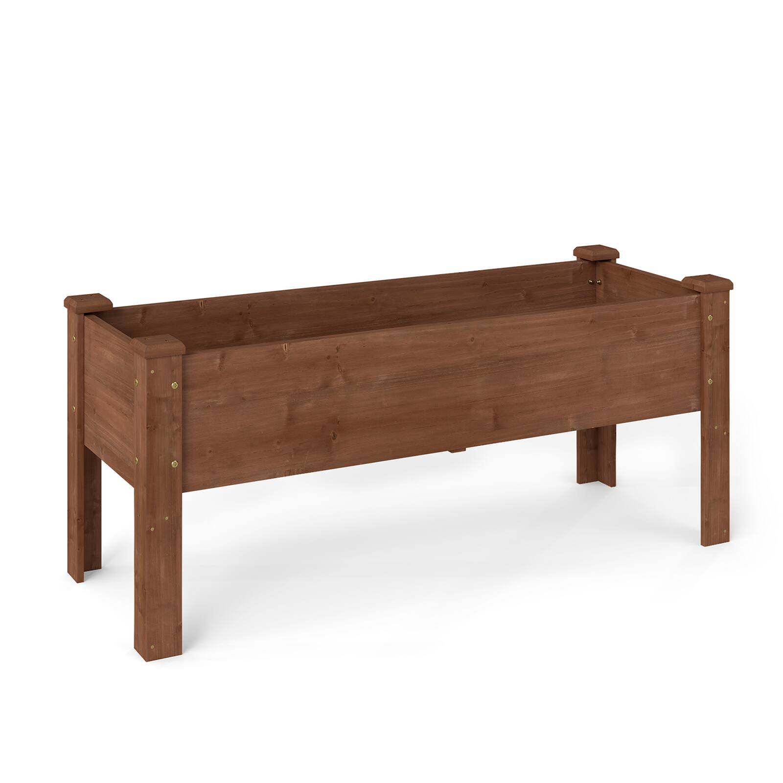 Alt View 9. Costway - Costway 2 PCS Wooden Raised Garden Bed with Legs, Drainage Holes, Natural Fir Garden Box - Dark Brown.