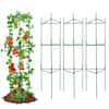 Front. VEVOR - 6 Packs Tomato Cages for Garden, 48 inch Tomato Trellis Plant Stakes Support, Stackable Tall Plant Support Cage - Green.