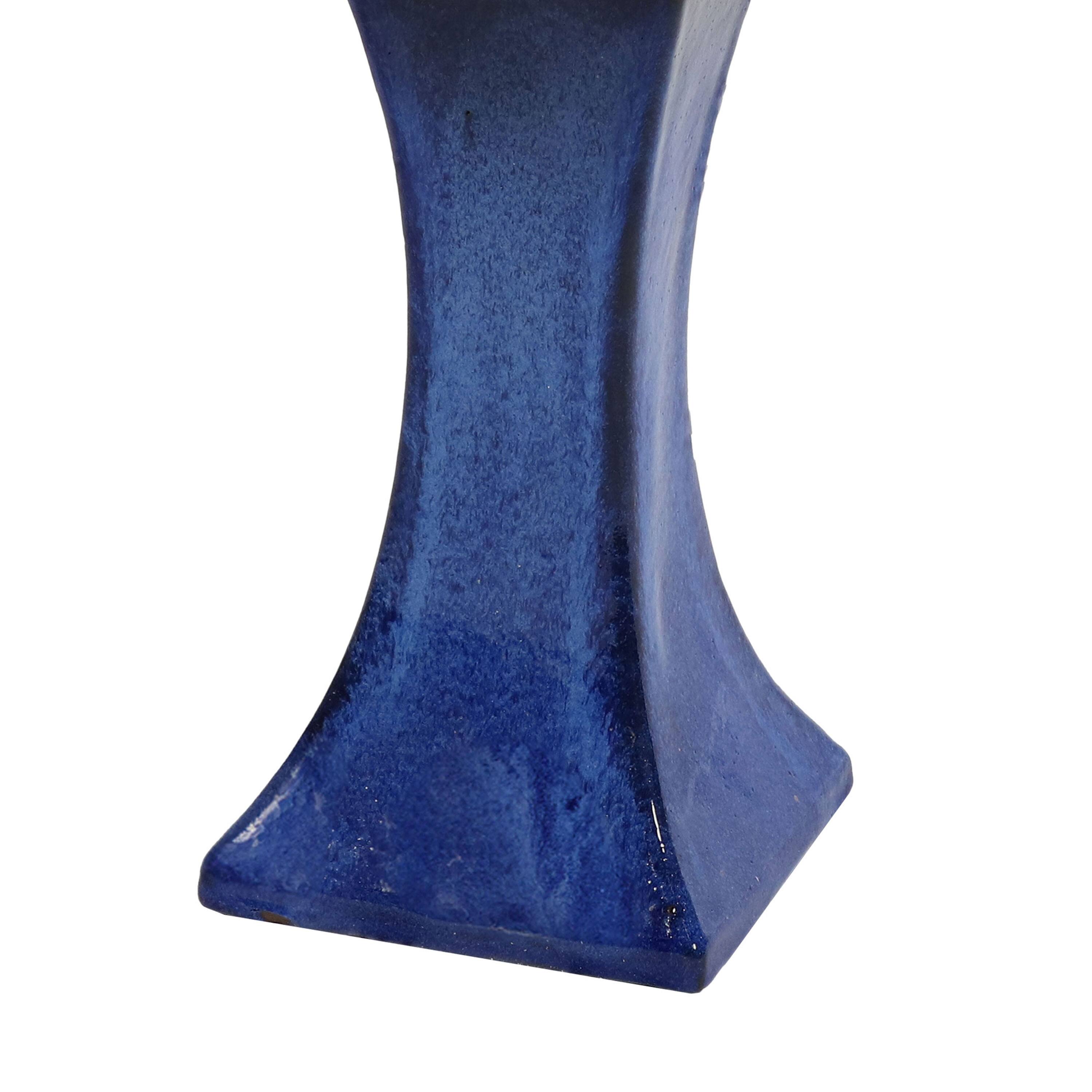 Alt View 7. Sunnydaze - Nantes Ceramic Bird Bath - 16" H - Blue.