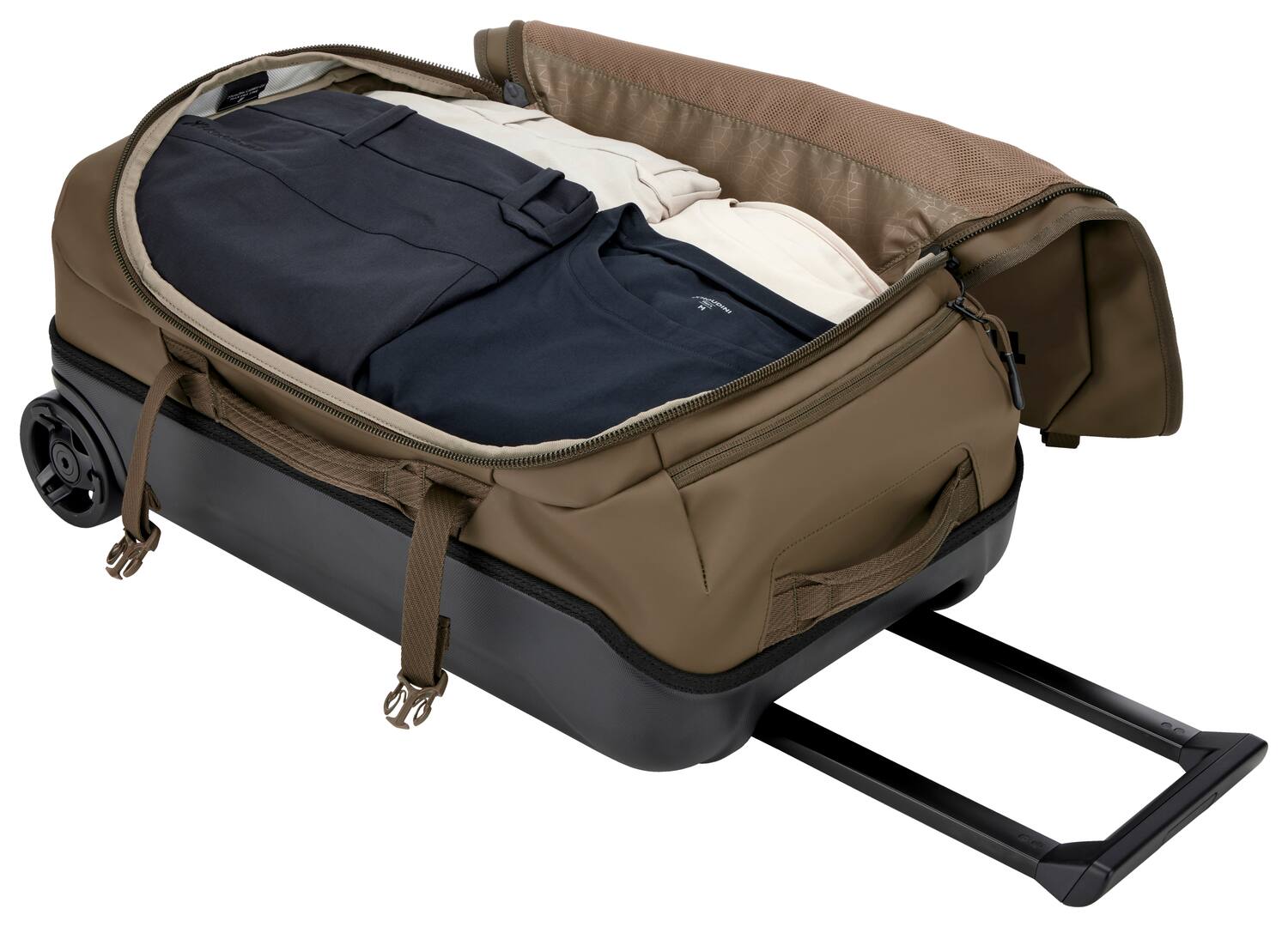 Back. Thule - Chasm 22" Carry-On Spinner – Lightweight Hard-Shell Travel Case - Deep Khaki.