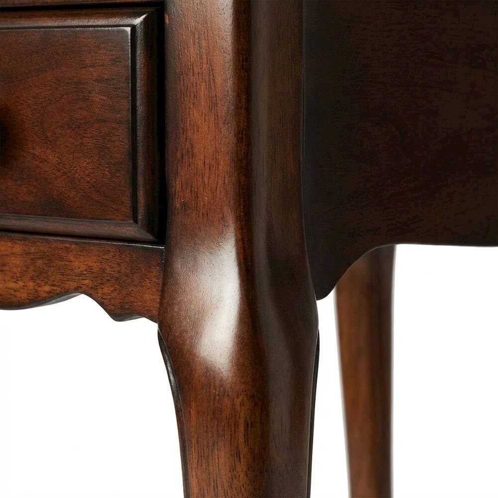 Alt View 1. Starlight Canyon Home - Traditional Chairside Table with Drawer, Wood End Table for Living Room - Dark Brown.
