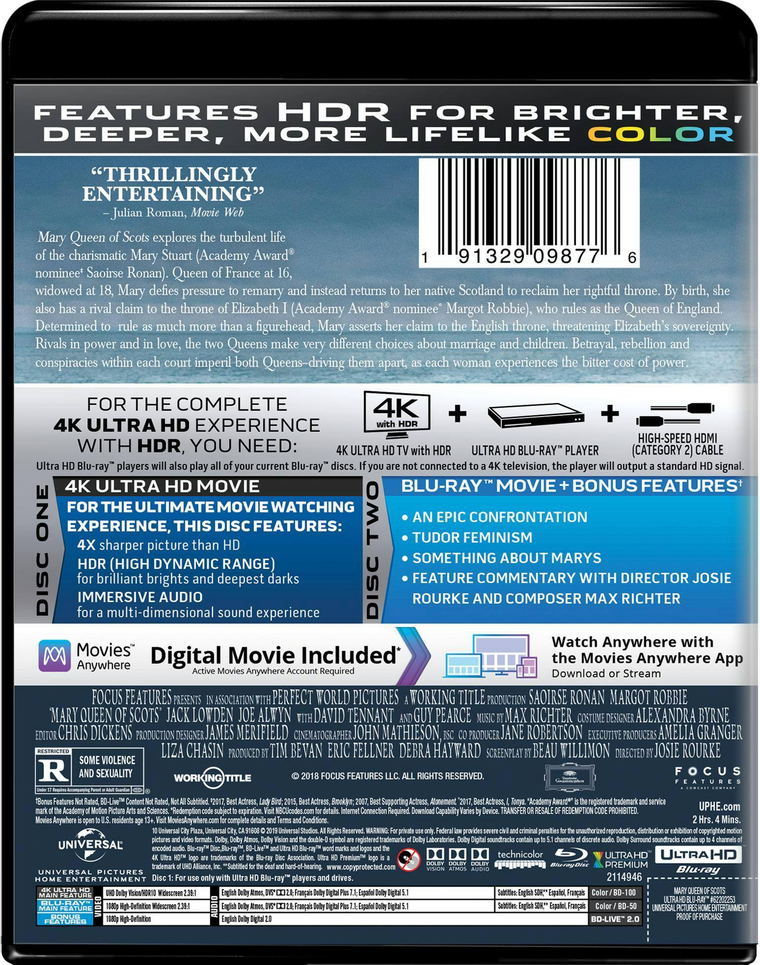 Back. Mary Queen of Scots (4K Ultra HD) [UHD].