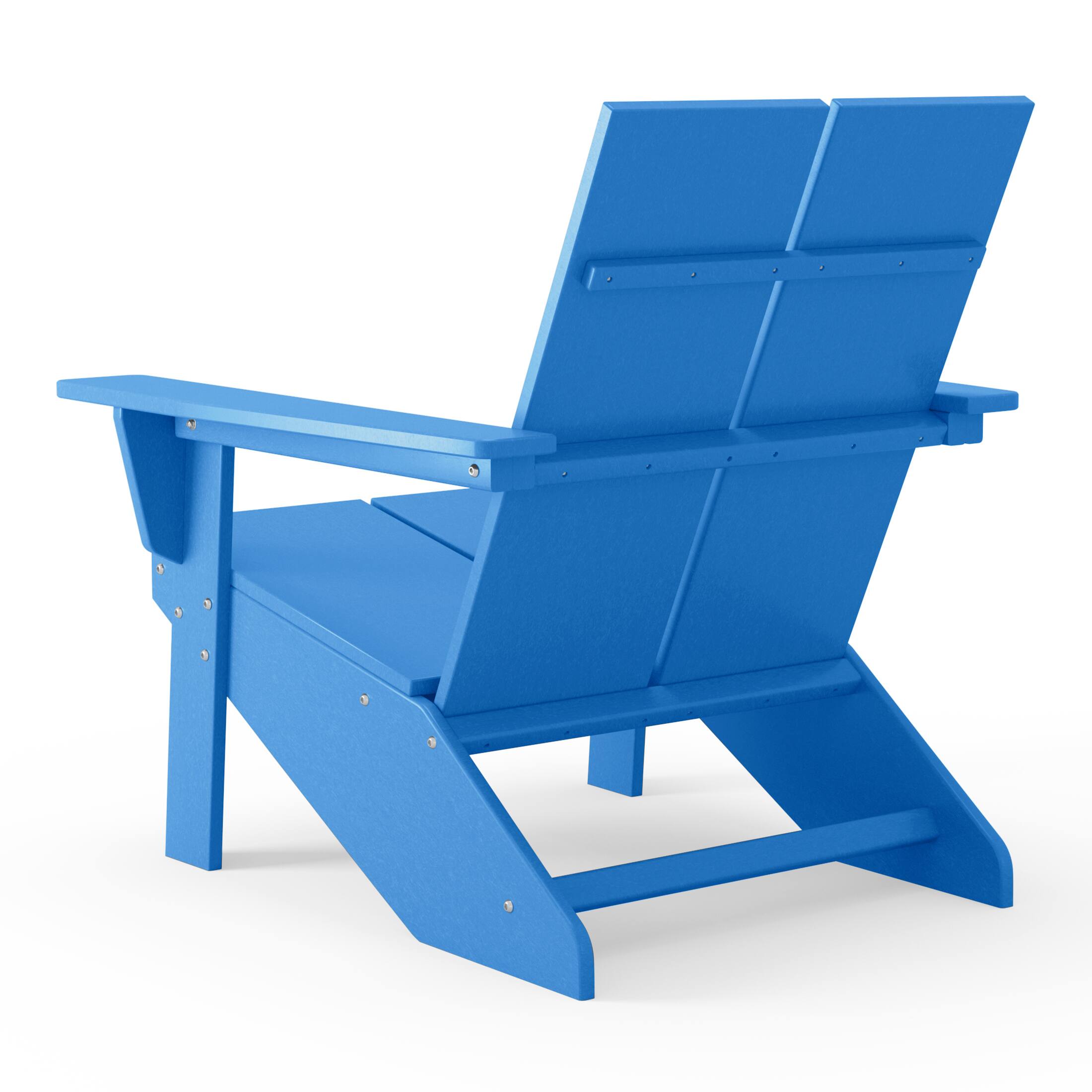 Alt View 2. WestinTrends - WestinTrends Riviera Outdoor HDPE Modern Adirondack Chair with Cup Holder - Pacific Blue.