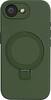 Front. SaharaCase - Venture Series Silicone Kickstand Case for Apple iPhone 16e - Cactus Green.