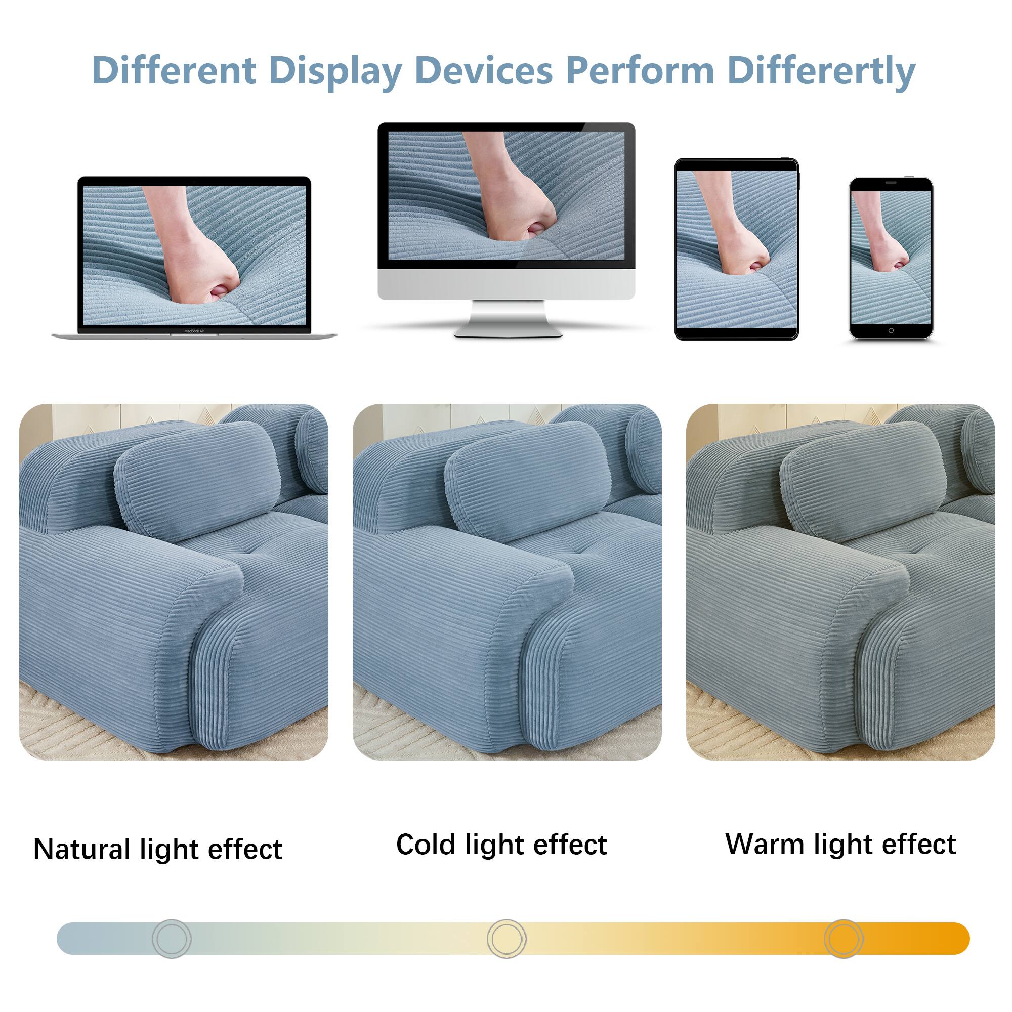 Different Display Devices Perform Differently

Natural light effect

Cold light effect

Warm light effect