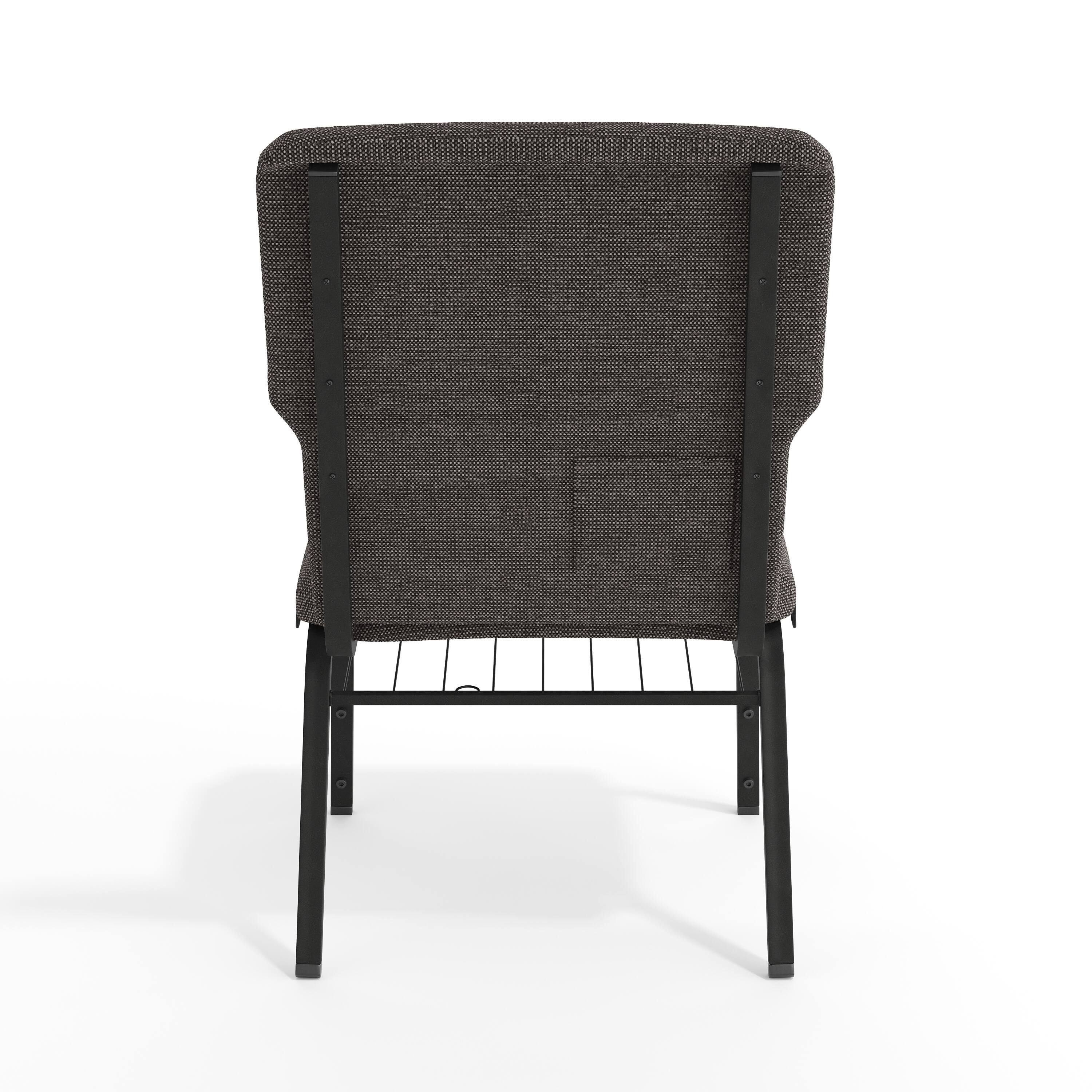 Alt View 7. Emma + Oliver - Discount Church Chair - 21 in. Wide - Black Marble Fabric/Black Frame.
