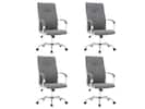 Front. LeisureMod - Set of 4 Sonora Modern High-Back Leather Computer Office Chair with Adjustable Height and Swivel for Home Office - Grey.