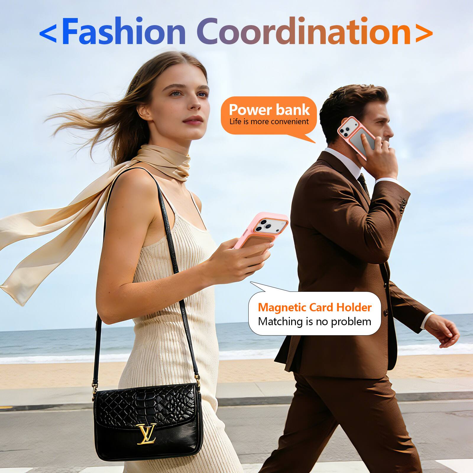 <Fashion Coordination>  
Power bank  
Life is more convenient  

Magnetic Card Holder  
Matching is no problem