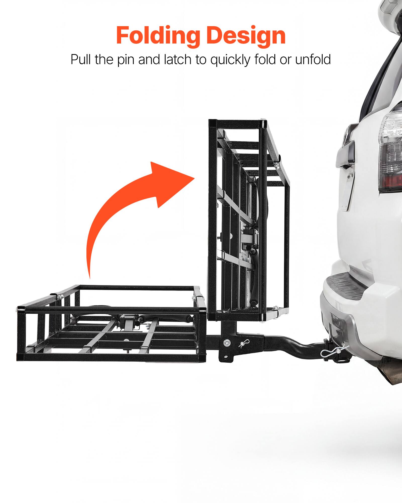 Folding Design  
Pull the pin and latch to quickly fold or unfold