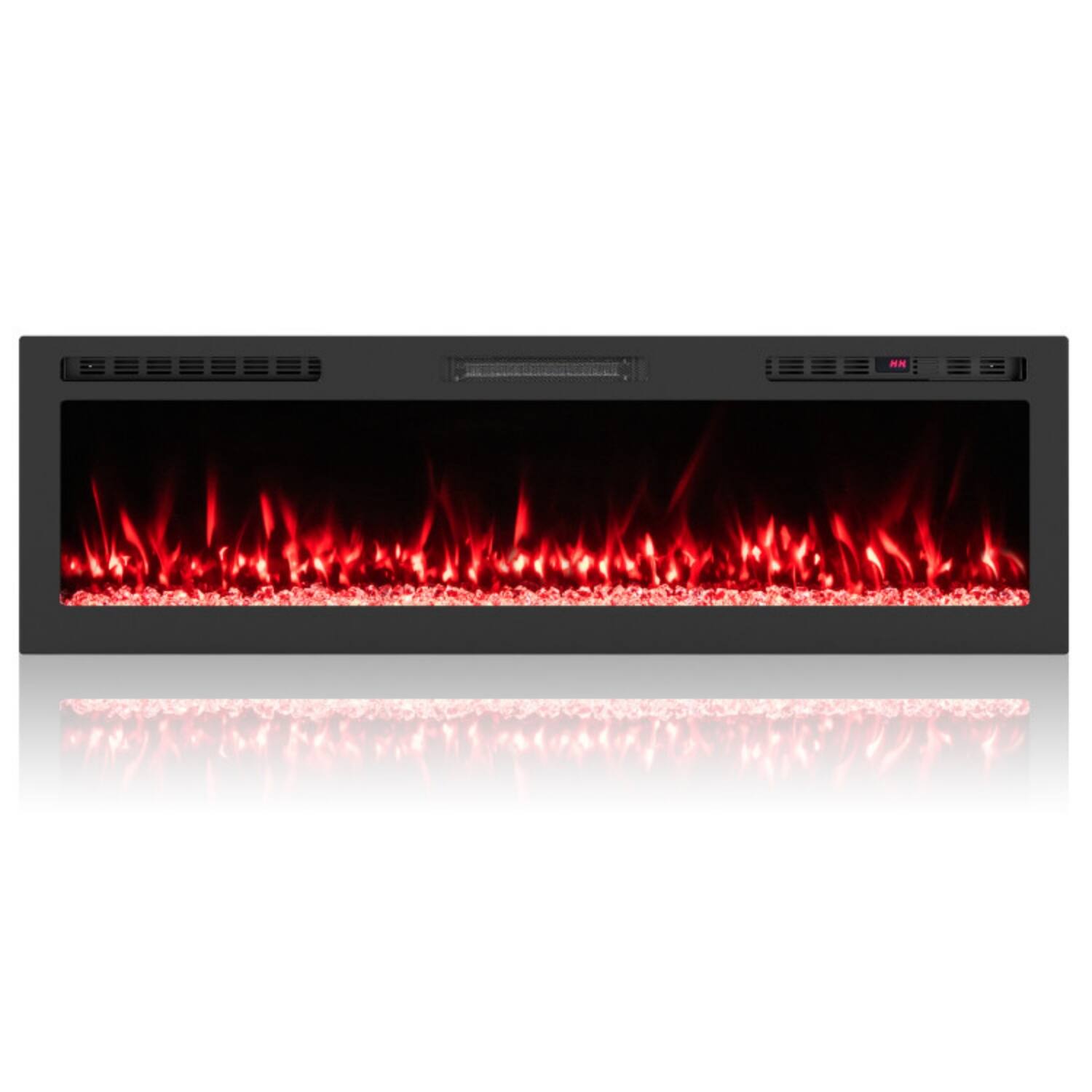 Alt View 5. LUCKY ONE - 60 Inch Smart WiFi Wall Mounted/Recessed Electric Fireplace with 12 Colors - Black.
