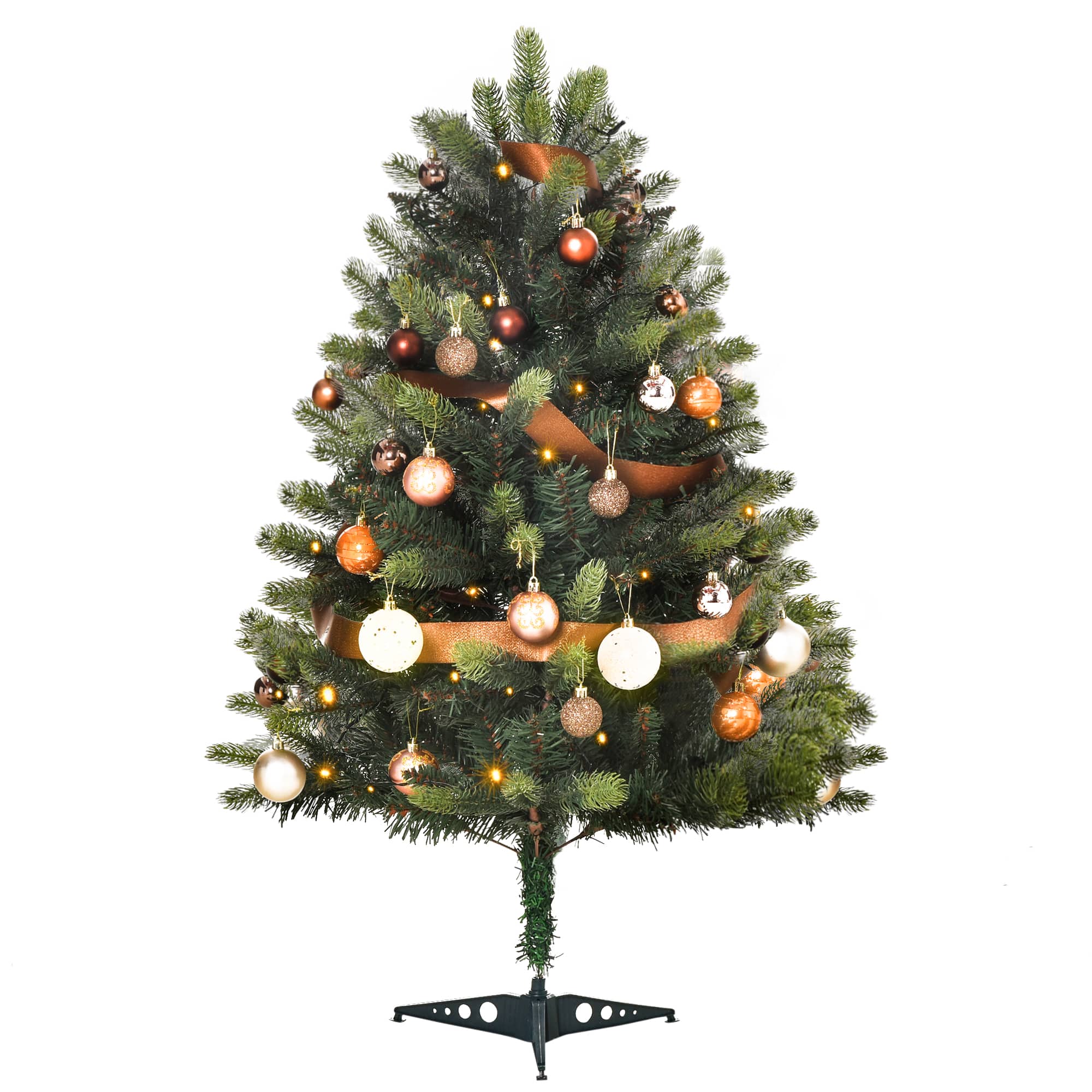 Homcom - 3' Tall Lit Full Fir Artificial Christmas Tree with Realistic Branches, 60 LED and 227 Tips - Green