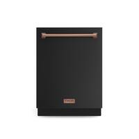 Gordon Ramsay Series by THOR Kitchen 24 Inch Dishwasher with Rose Gold Hardware - Black - Front_Zoom
