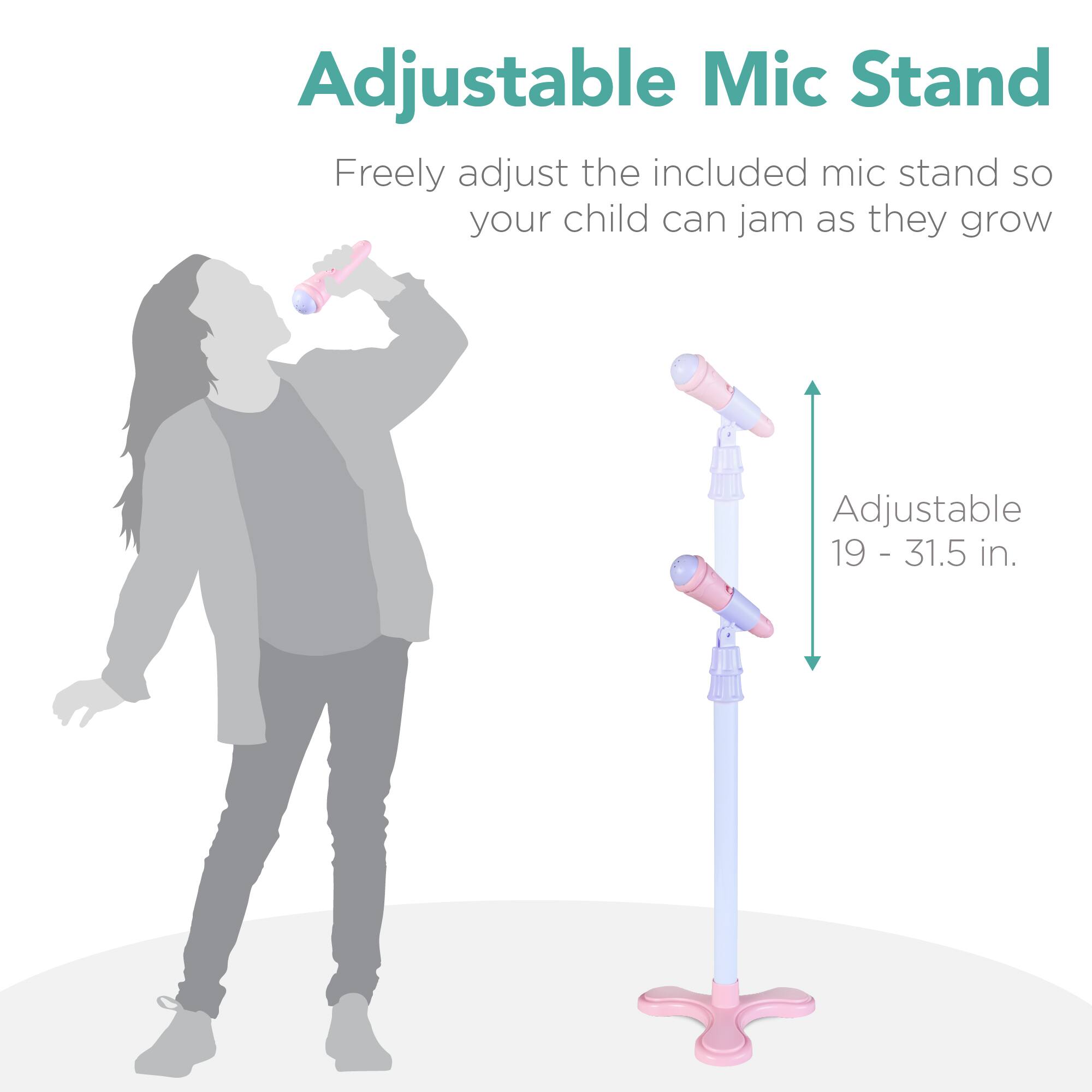 Adjustable Mic Stand  
Freely adjust the included mic stand so your child can jam as they grow  

Adjustable 19 - 31.5 in.
