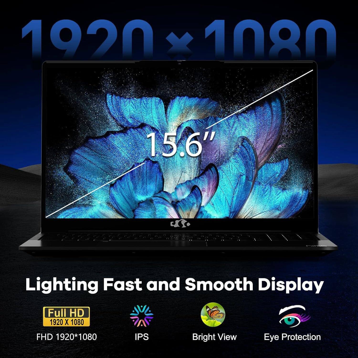 1920 x 1080  
15.6"  

Lighting Fast and Smooth Display  
Full HD 1920 x 1080  
FHD 1920*1080  
IPS  
Bright View  
Eye Protection