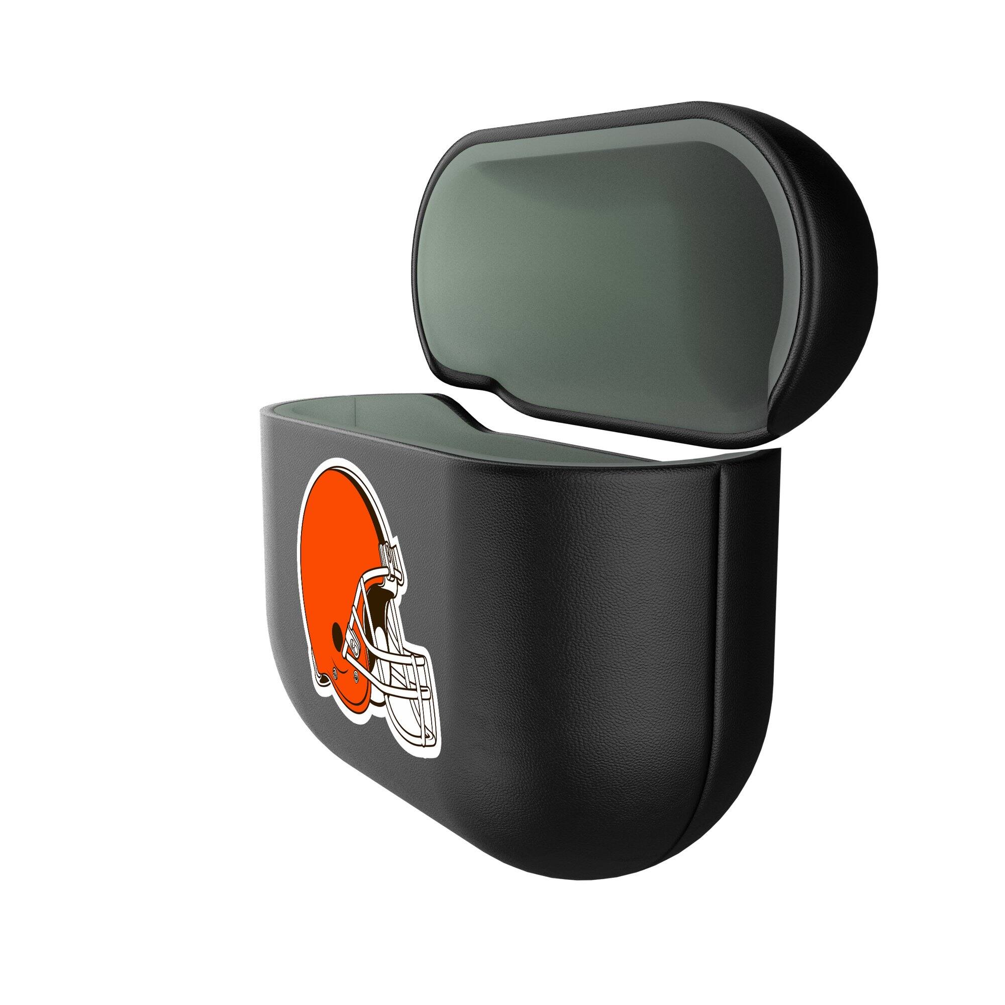 Alt View 1. Keyscaper - Cleveland Browns Cleveland Browns Insignia AirPods 4th Generation Case Cover - No Size - Black.