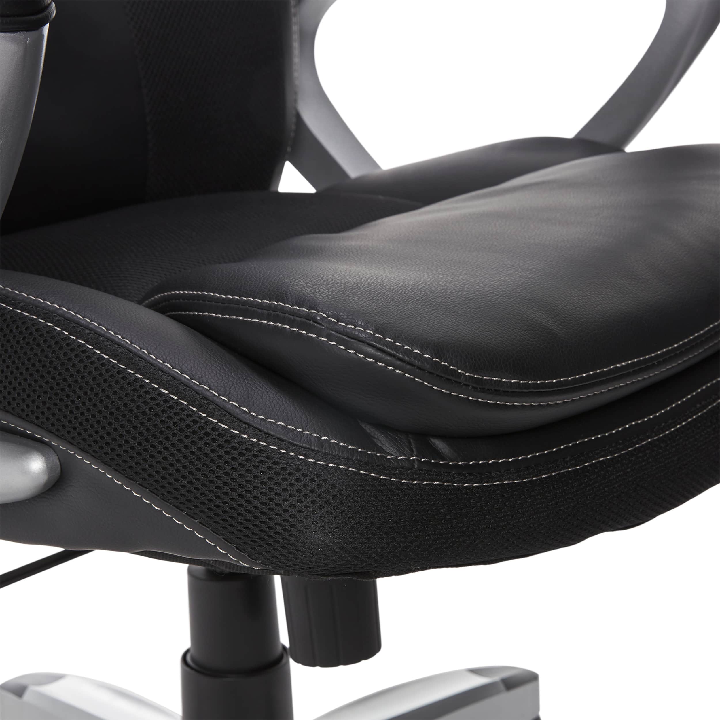 Alt View 12. Serta - Amplify Work or Play Ergonomic High-Back Faux Leather Swivel Executive Chair with Mesh Accents - Black.