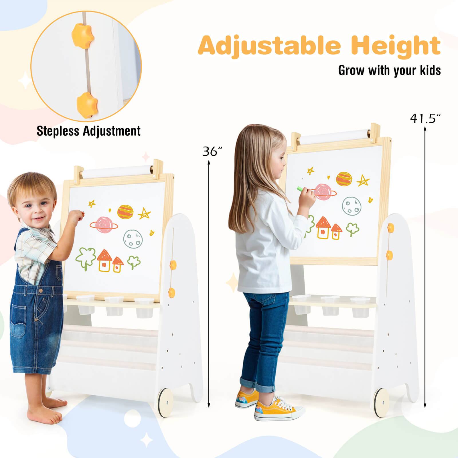 Adjustable Height  
Grow with your kids  

Stepless Adjustment  

36"  
41.5"
