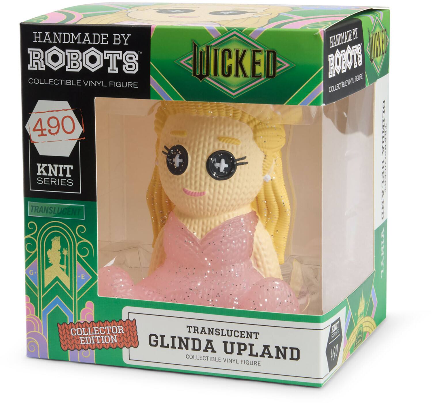 HANDMADE BY ROBOTS  
COLLECTIBLE VINYL FIGURE  
490 KNIT SERIES  
TRANSLUCENT  
COLLECTOR EDITION  
GLINDA UPLAND  
TRANSLUCENT UPLAND VINYL FIGURE  
WICKED