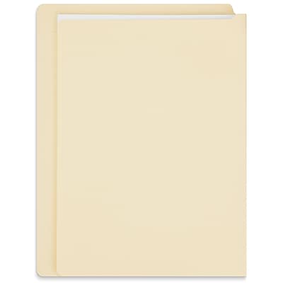 Front. Staples - Staples End Tab File Folder, Straight Cut, Letter Size, Manila, Reinforced Tab, 100/Box (ST62569) - Manila.