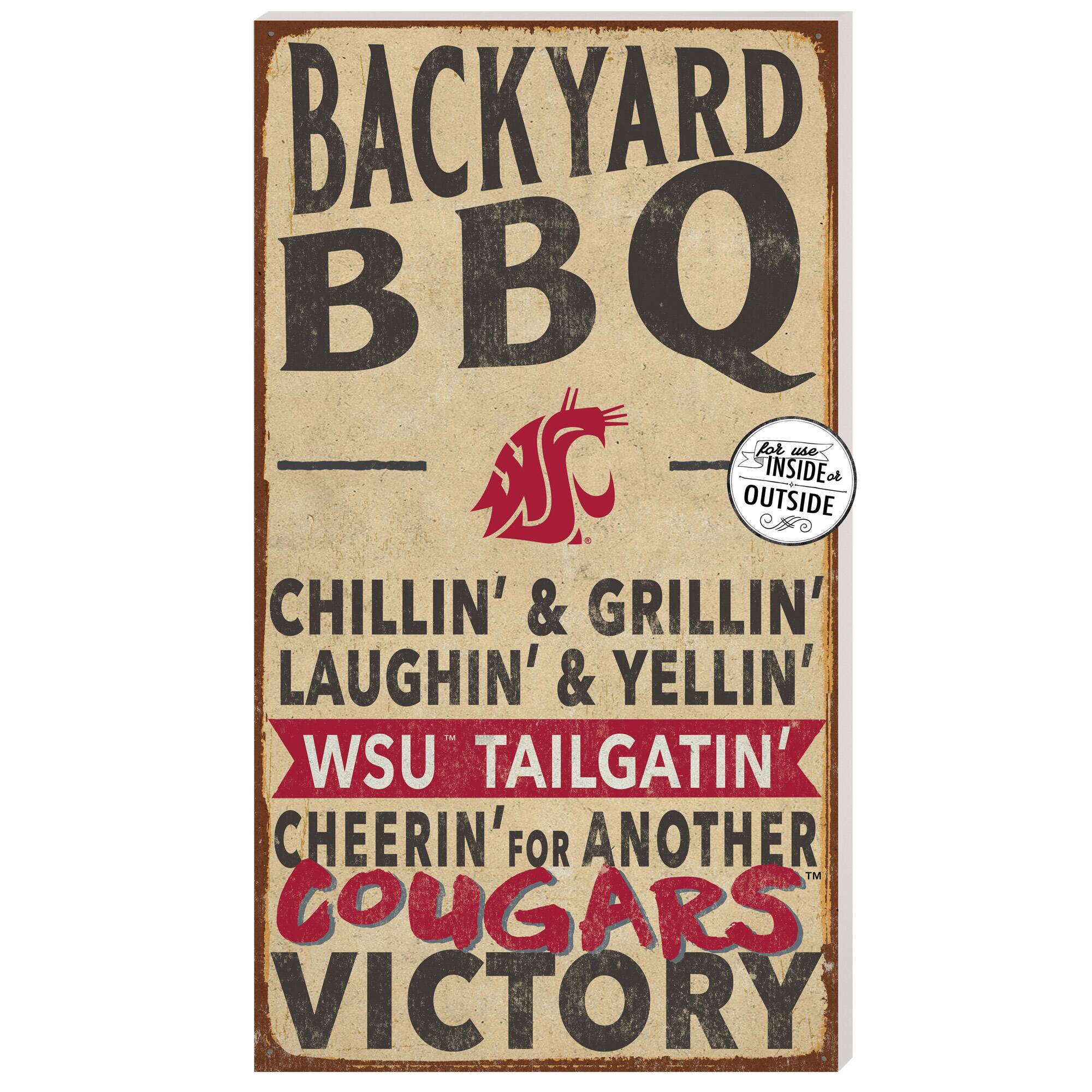 Washington State Cougars 11'' x 20'' Indoor/Outdoor BBQ Sign