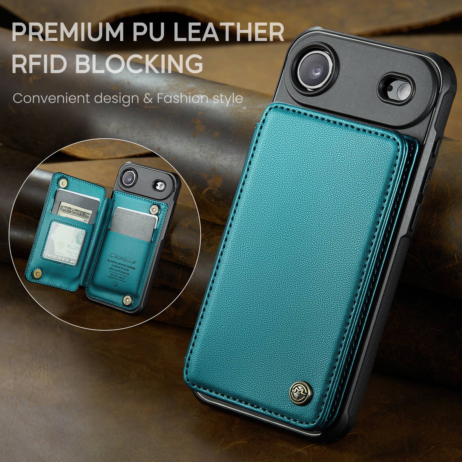 PREMIUM PU LEATHER RFID BLOCKING  
Convenient design & Fashion style