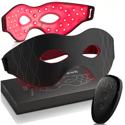 Front. Lovery - Eye Recovery Pro LED Light Therapy Eye Mask - Red & Near-Infrared Light for Puffiness, Dark Circles & Eye Rejuvenation - Black.