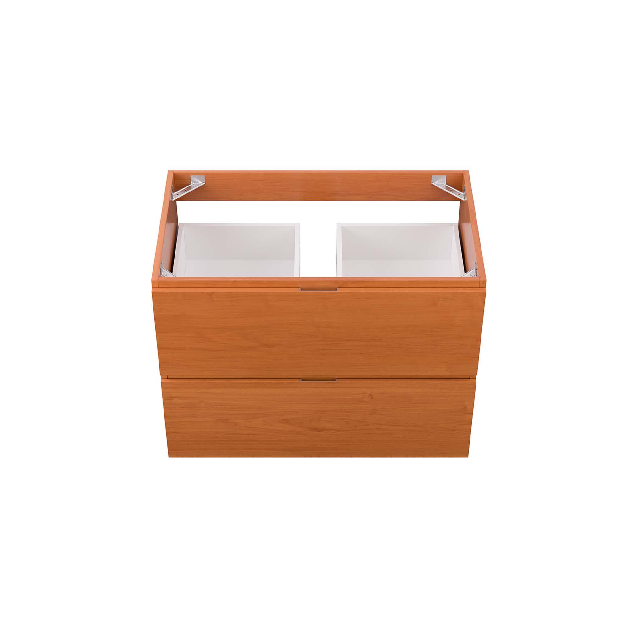 Alt View 4. Modway - Scenic Wall-Mount Bathroom Cabinet Basin Not Included by Modway - Cherry Walnut.