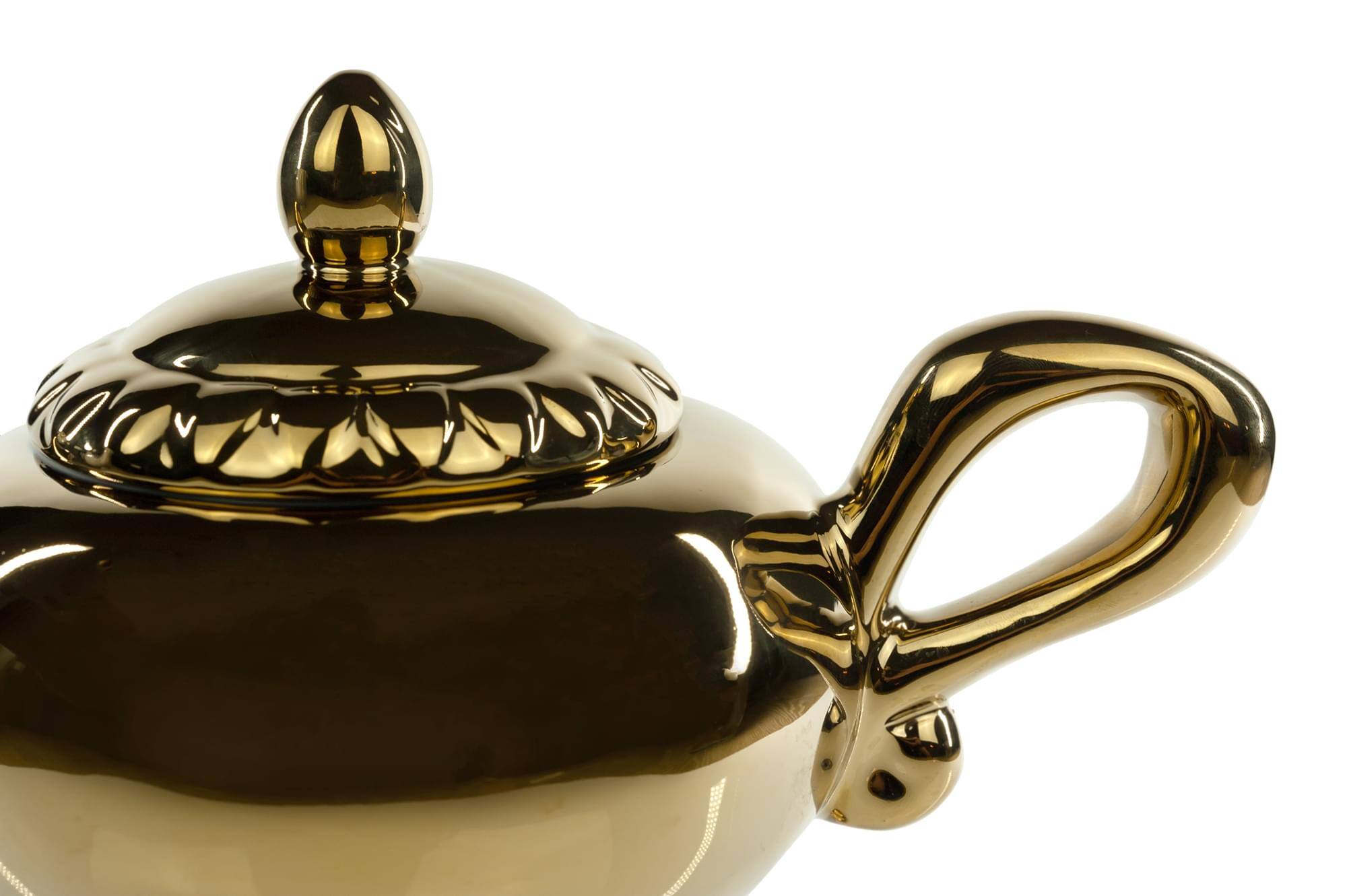 Alt View 2. Disney - Disney Aladdin Genie Lamp 32oz Ceramic Teapot - Gold.