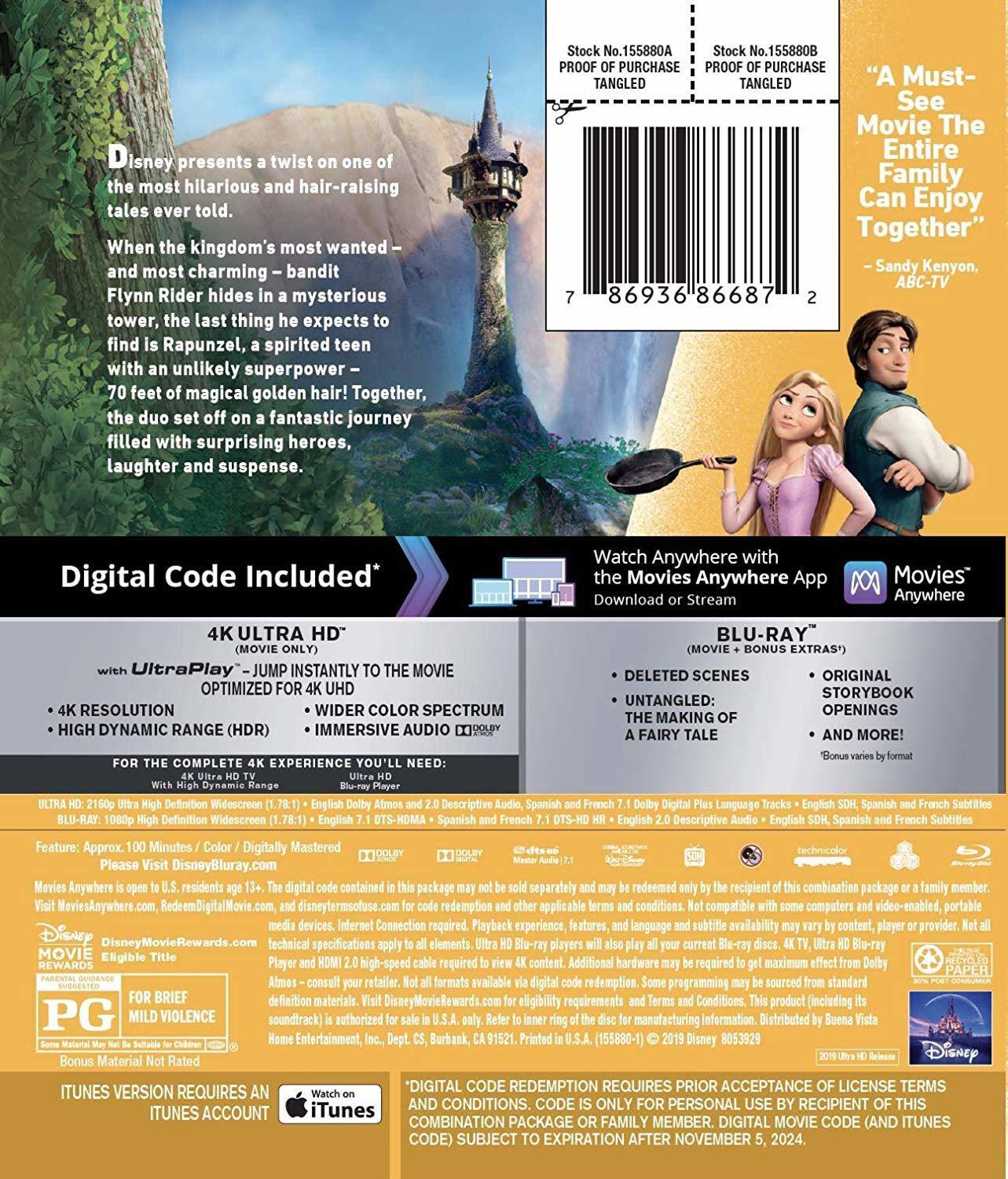 Alt View 1. Tangled   - 4K Blu-Ray.