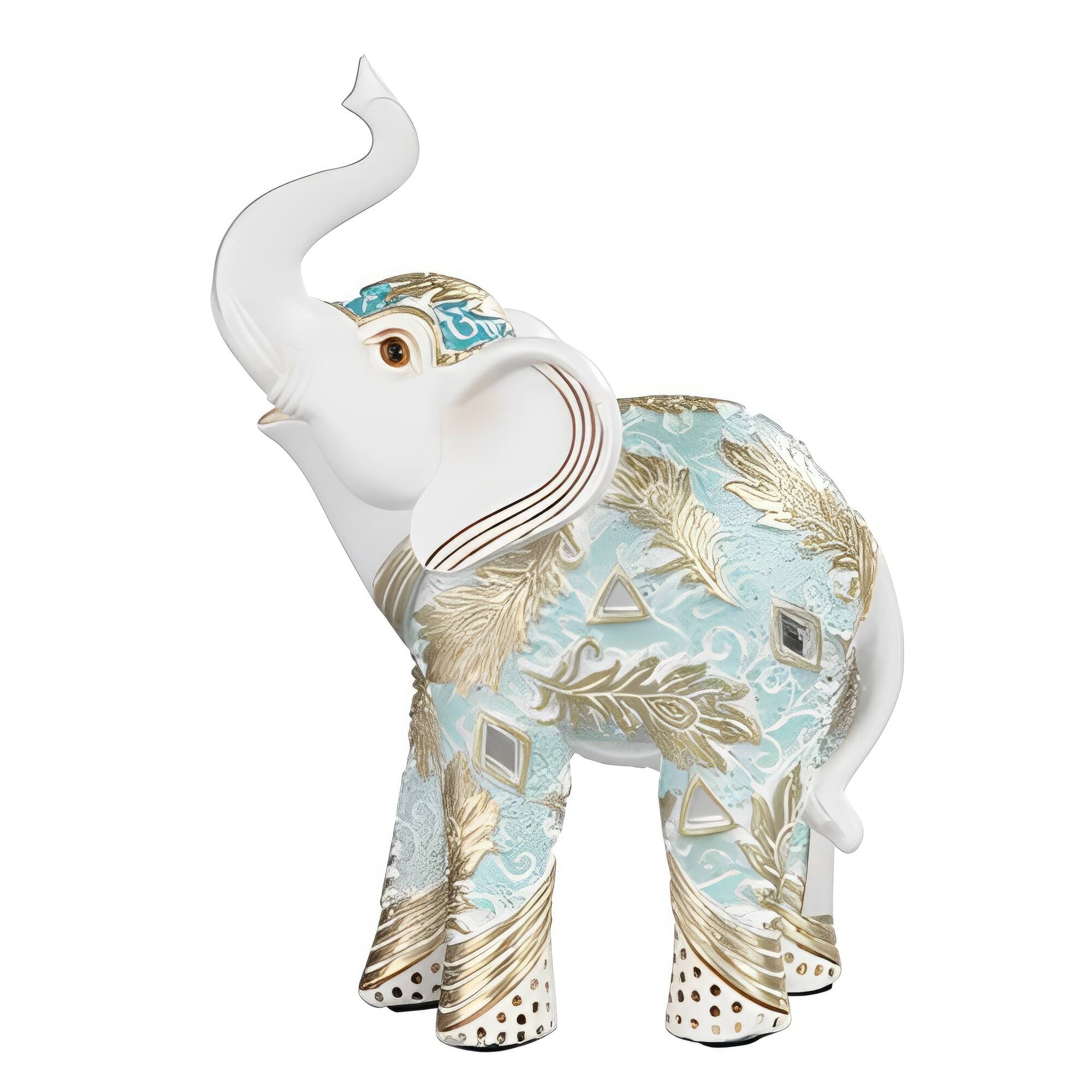 Front. FC Design - FC Design 6"H Thai Elephant Figurine Statue Office Desk Tabletop Home Decor Gift - Multi-Color.