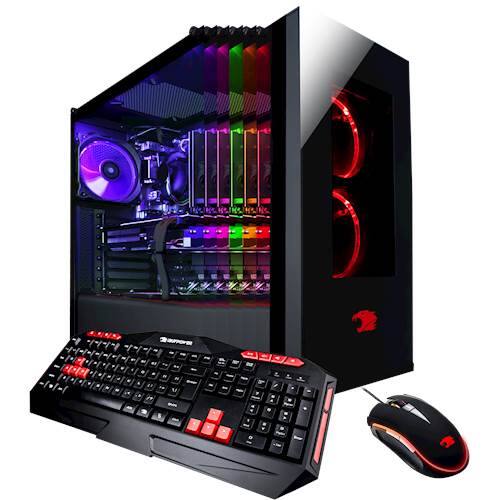 iBUYPOWER - Desktop - Intel Core i5 - 16GB Memory - NVIDIA GeForce GTX 1060 - 120GB Solid State Drive + 2TB Hard Drive - Black/Red - Larger Front