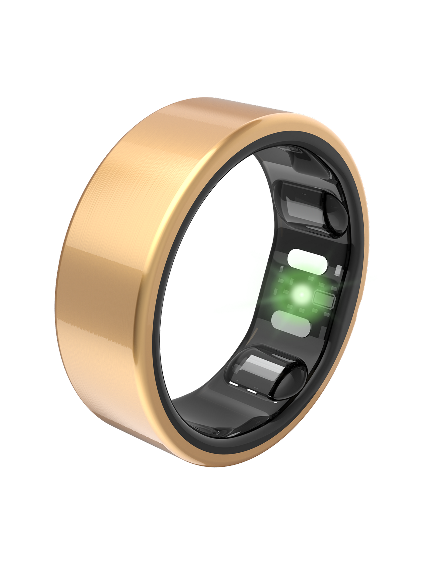 Front. QALO - QRNT Slim Smart Ring Size 13 - Gold.