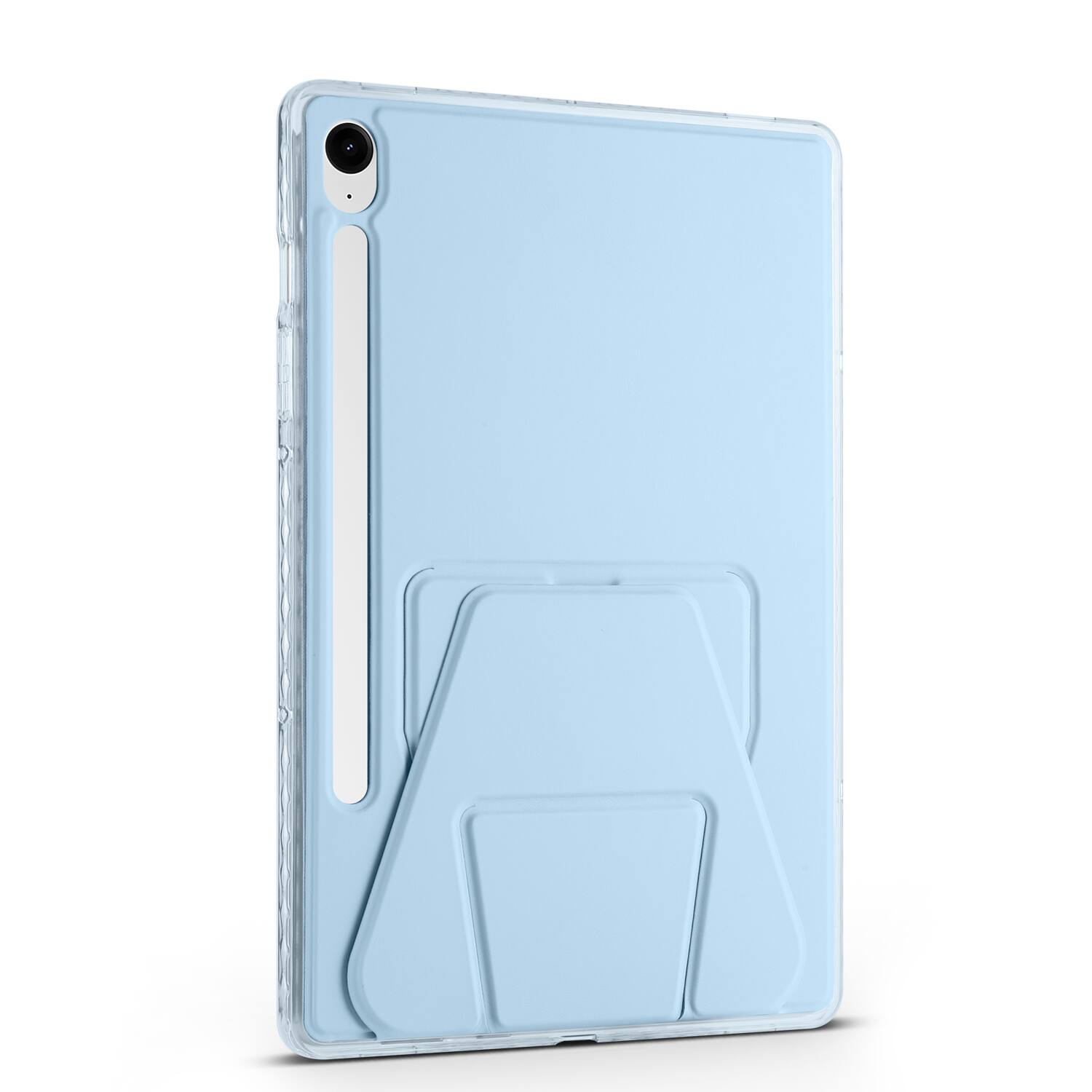 Alt View 2. Dteck - Slim Faux Leather Case for Samsung Galaxy Tab S10 FE / S10 / S9 / S9 FE,Soft Silicone Bumper Shell with Foldable Stand - Blue.