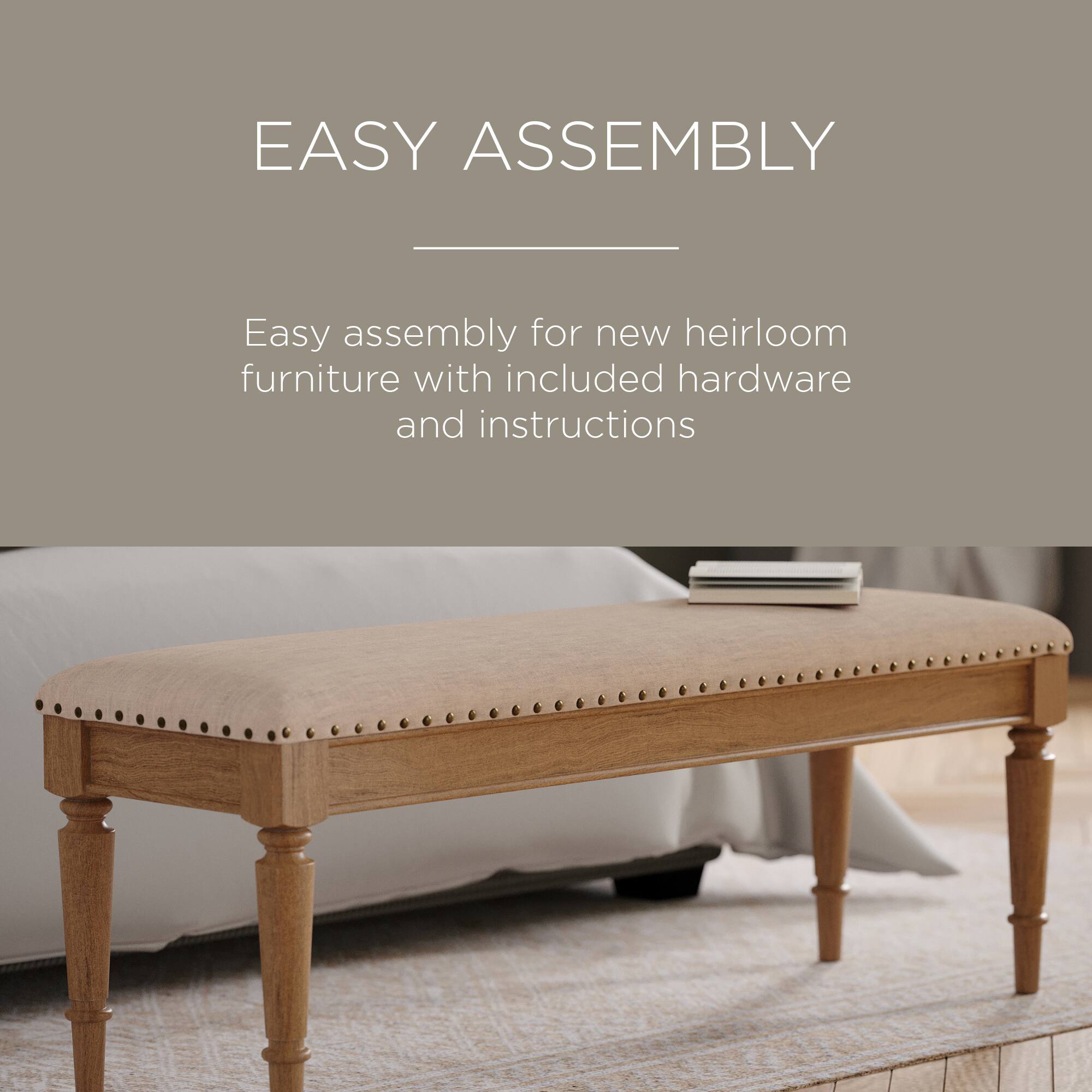EASY ASSEMBLY

Easy assembly for new heirloom furniture with included hardware and instructions