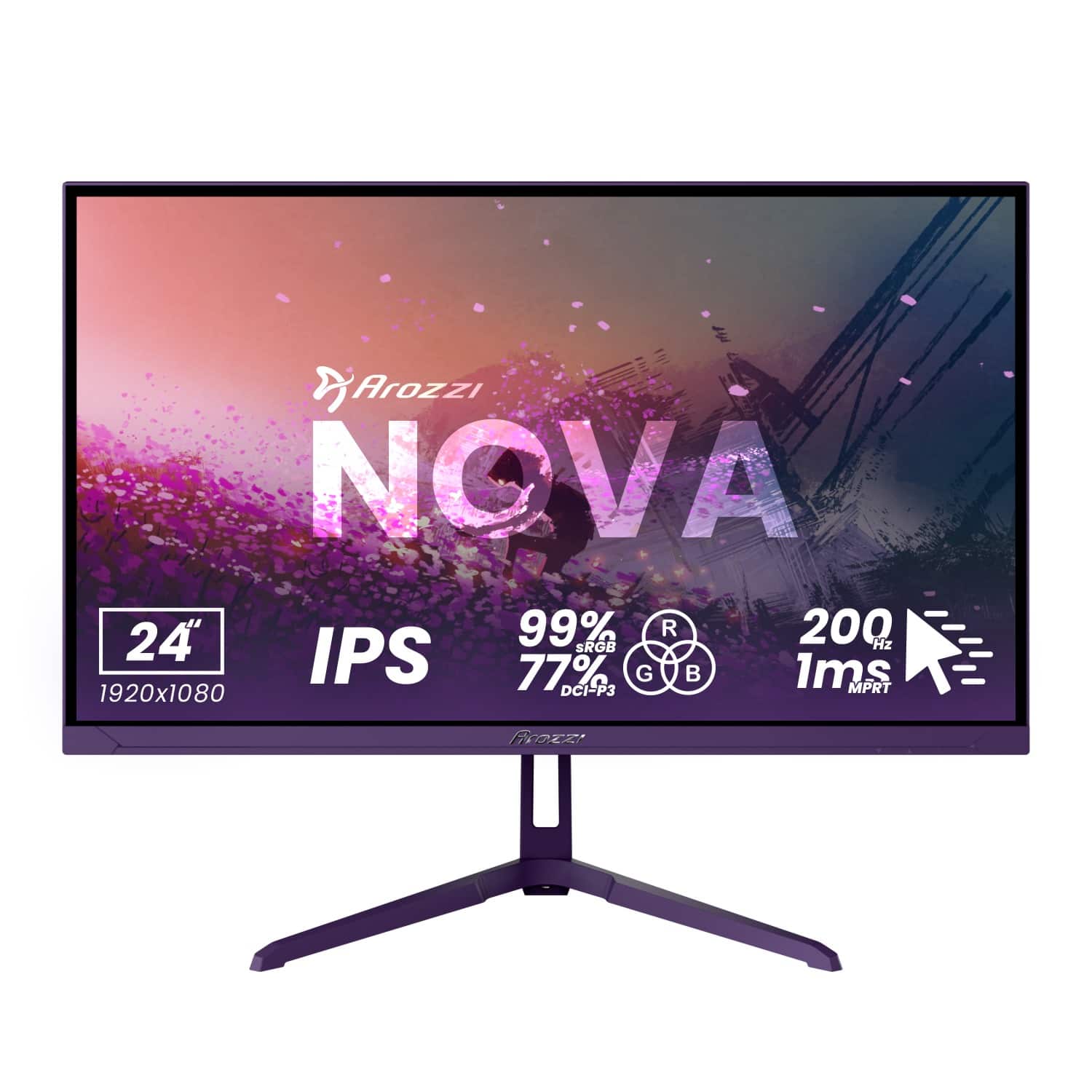 Arozzi NOVA 24" 99% sRGB 77% DCI-P3 IPS 1920x1080 200 Hz 1ms MPRT