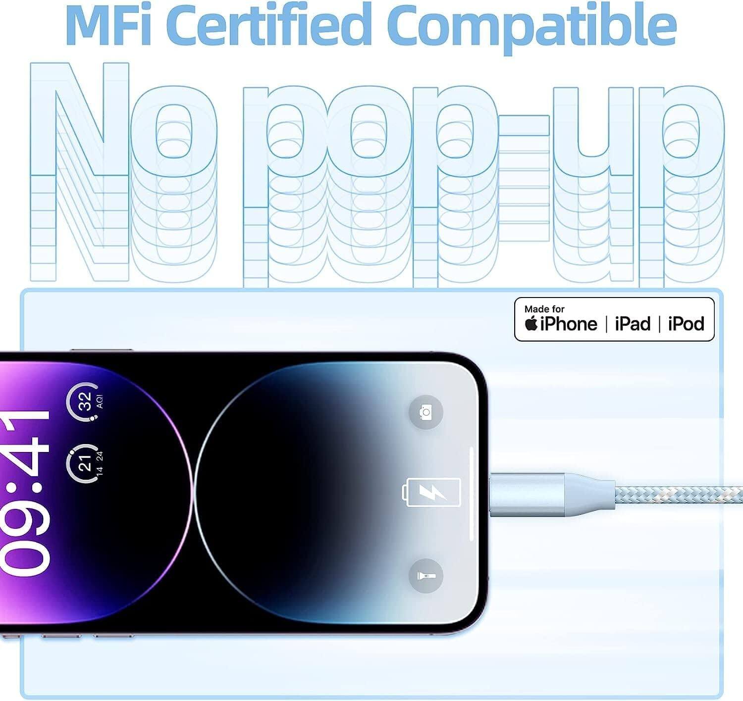 MFi Certified Compatible  
No pop-up  
Made for iPhone | iPad | iPod  
09:41