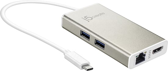 J5create 2 Port Usb 3 0 Hub With Hdmi And Gigabit Ethernet Usb Type C Adapter Silver Jca374 Best Buy