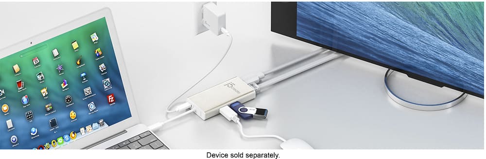 Alt View 11. j5create - USB-C Multi-Adapter - HDMI/Ethernet/USB 3.1 HUB/PD 3.0 - Champagne Metallic.