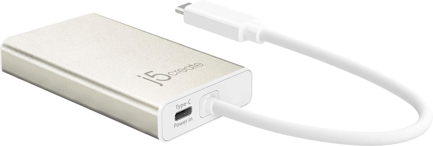 Alt View 13. j5create - USB-C Multi-Adapter - HDMI/Ethernet/USB 3.1 HUB/PD 3.0 - Champagne Metallic.