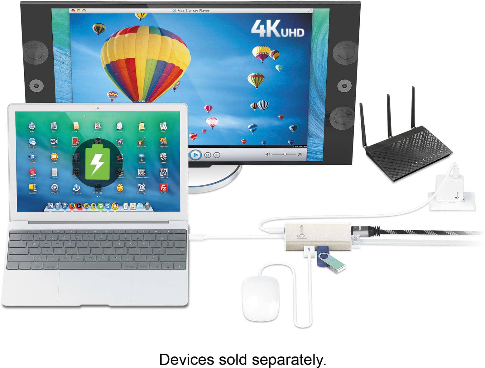 Alt View 16. j5create - USB-C Multi-Adapter - HDMI/Ethernet/USB 3.1 HUB/PD 3.0 - Champagne Metallic.