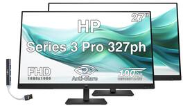 HP - Series 3 Pro 327ph 27" FHD IPS Monitor, Anti-Glare, Flicker Free, Displayport, HDMI & DKZ Hub (B0CG8UT#ABA) 2 Pack - Black