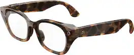 Meta - Glasses Capri, Smart Frame, AI Glasses with Camera - Clear Lenses - Espresso Tortoise