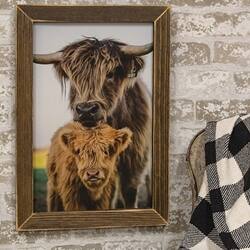 Angle. BreeBe - Mom and Zeke Framed Print - 12" x 18" - Brown.