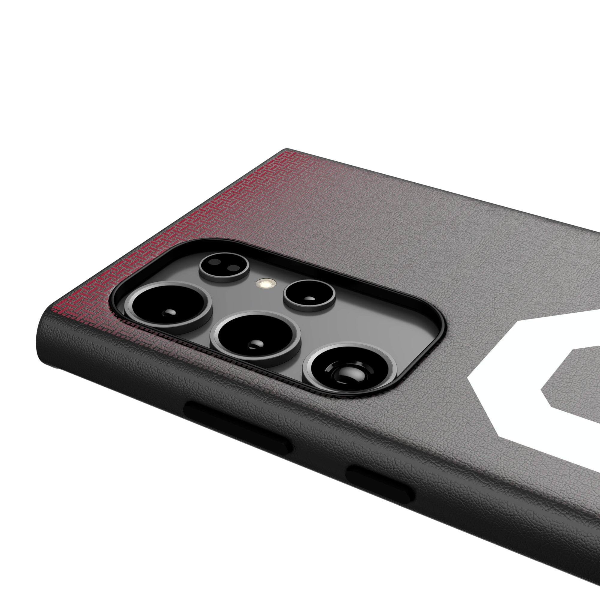 Alt View 3. Keyscaper - Oklahoma Sooners Linen Galaxy Magnetic Bump Case - S24 - Black.