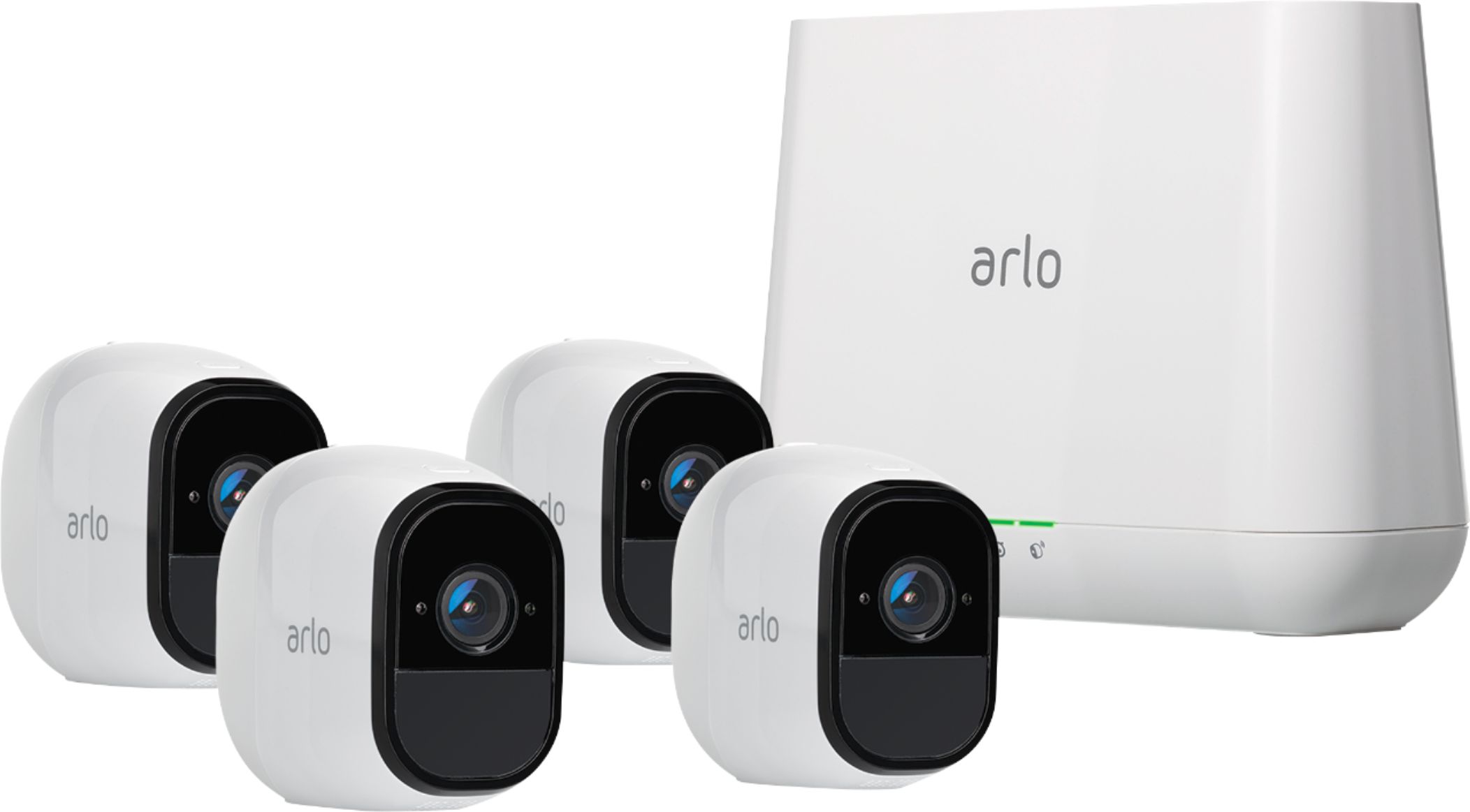 Arlo Pro 4-Camera Indoor/Outdoor Wireless 720p Security Camera White VMS4430-100NAS - Best Buy