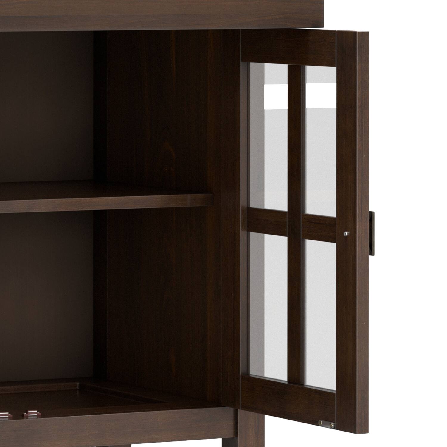 Alt View 7. Simpli Home - Artisan 60 inch Wide Solid Wood Transitional Large 4 Door Sideboard Buffet in Natural Aged Brown - Natural Aged Brown.