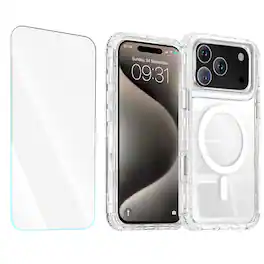 Entronix - 2-in-1 Bundle for iPhone 17 Pro - Heavy Duty Case with Screen Protector - Clear