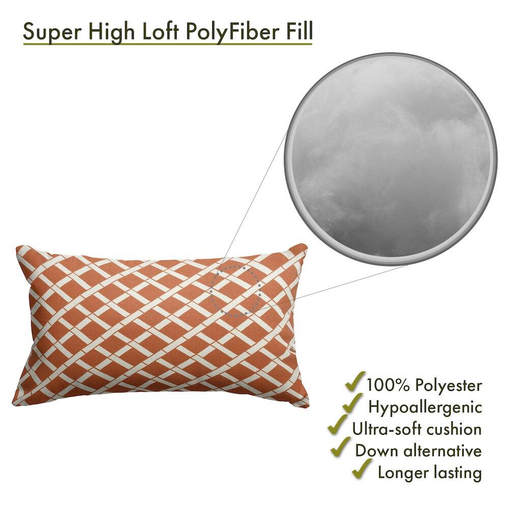 Super High Loft PolyFiber Fill

- 100% Polyester
- Hypoallergenic
- Ultra-soft cushion
- Down alternative
- Longer lasting
