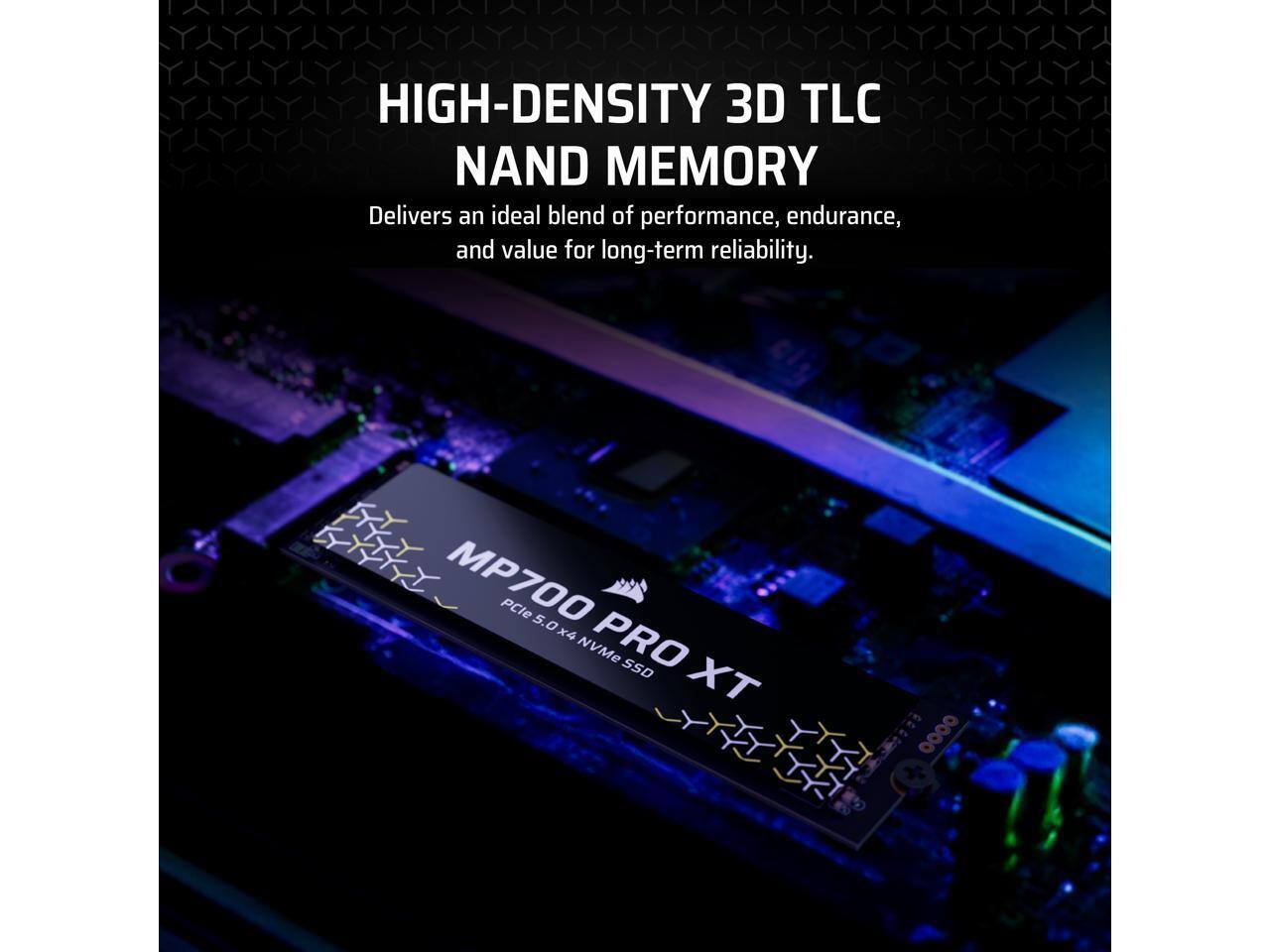 HIGH-DENSITY 3D TLC NAND MEMORY  
Delivers an ideal blend of performance, endurance, and value for long-term reliability.  

MP700 PRO XT  
PCIe 5.0 x4 NVMe SSD