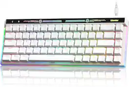 Womier - VK68 65% Mechanical Keyboard, Wired Backlit Mini Gaming Keyboard for PC Laptop Windows - White